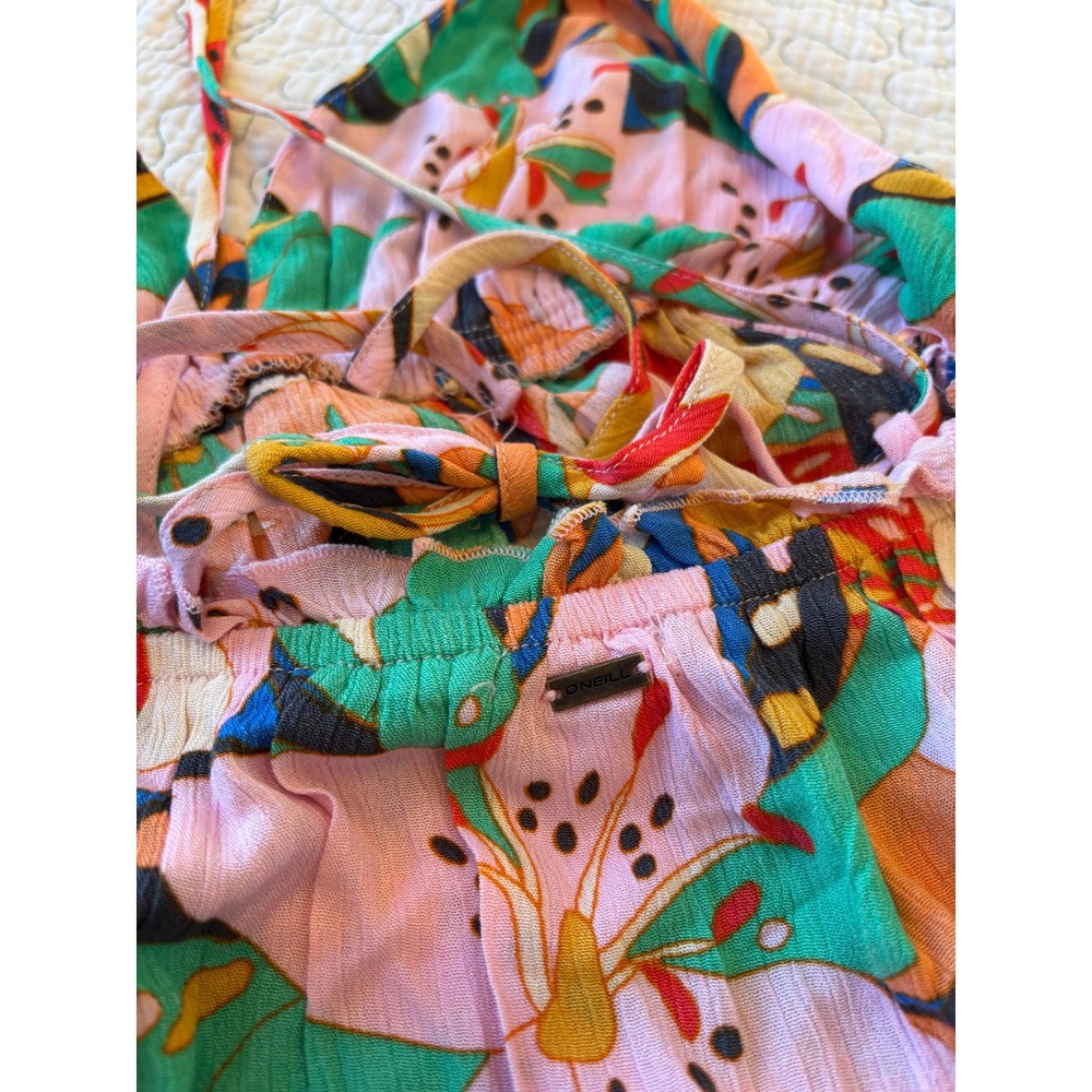 O'Neill Simone Tropical Floral Mini Dress‎ Women's Medium Multicolor V-Neck - Picture 5 of 6
